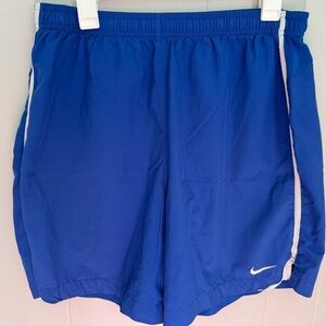 Nike Men's Dri-Fit Blue White Trim Lined Shorts Size LG